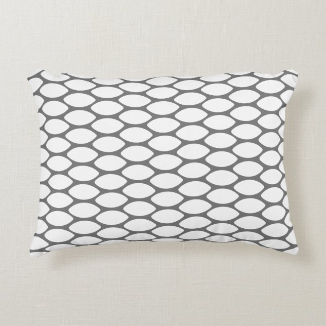 Motif blanc moderne gris Coussin (Devant)
