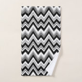 Motif blanc noir et gris chevron (Serviette à main)