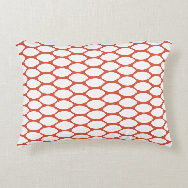 Motif blanc orange moderne Coussin (Devant)