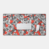 Motif blanc roses (Clavier et souris)