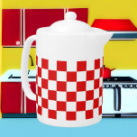 motif blanc rouge mignon<br><div class="desc">teapot motif à chèque rouge</div>