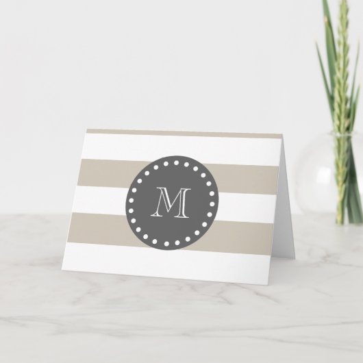 Motif Blancs Beige, Monogramme Charbon (Devant)
