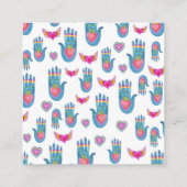 Motif bleu carte de visite carré main guérisseur (Dos)