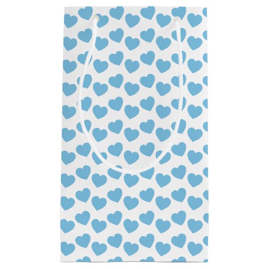 Motif bleu-clair de coeur sur le petit sac blanc (Devant)