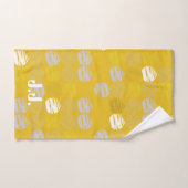Motif bleu clair jaune Monogramme (Serviette à main)
