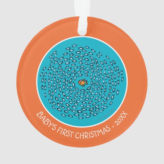 Motif bleu d'école de poissons avec de petits (dos)