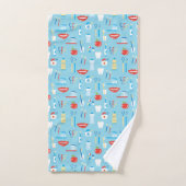 Motif bleu dentaire (Serviette à main)