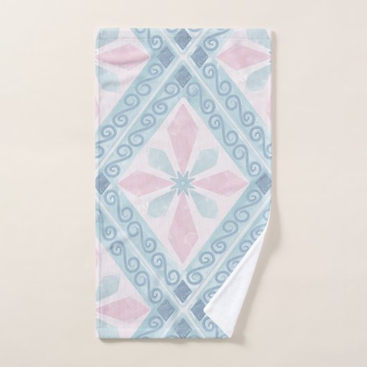 motif bleu en forme de diamant (Serviette à main)