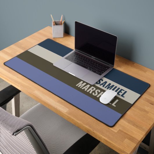 Motif Bleu et Brown rayures (Bureau 2)