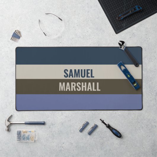 Motif Bleu et Brown rayures (Poste de travail)