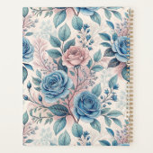 Motif bleu et rose sur blanc doux (Dos)