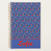 Motif bleu floral pavot fleur sauvage planificateu (Devant)