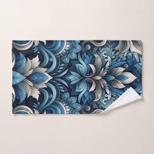 motif bleu foncé (Serviette à main)