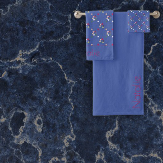 Motif bleu géométrique