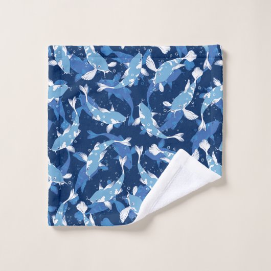 Motif bleu - Koi Fish (Gant de toilette)