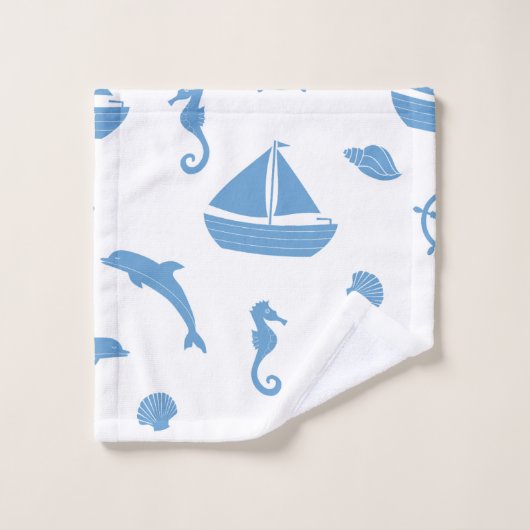 Motif bleu marine (Gant de toilette)