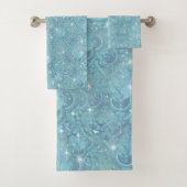 Motif bleu soyeux et étincelles blanches (En situation)