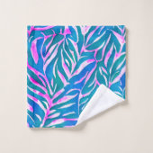 Motif bleu-vert tropical (Gant de toilette)