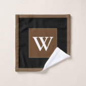 Motif bloc marron noir blanc Monogram (Gant de toilette)