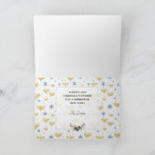 Motif Blue & Gold Happy Hanoukka Carte photo (Intérieur)