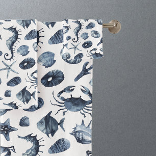 Motif Blue Nautical Sea Shell