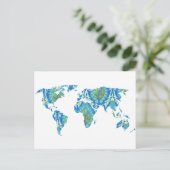 Motif bohème moderne | Carte du monde | Carte post (Debout devant)