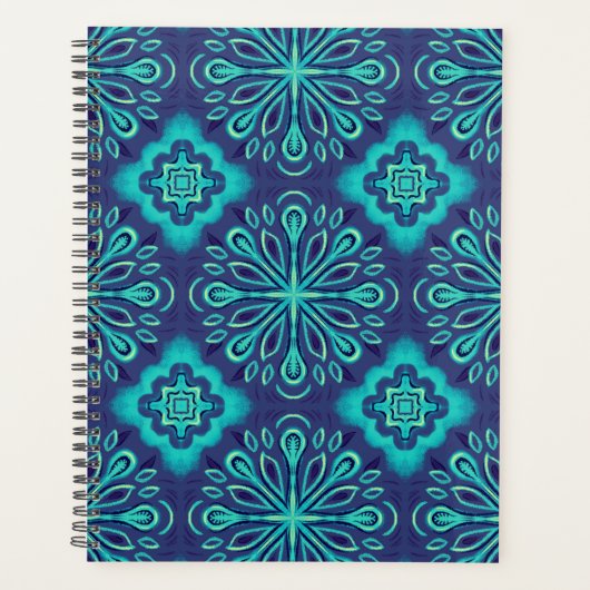 Motif Boho Blue Snowflake décoratif (Devant)
