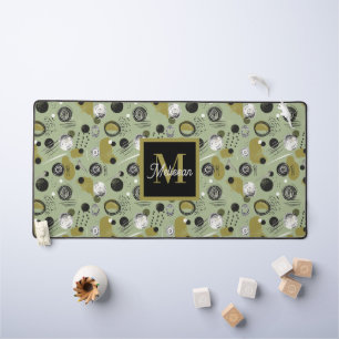 Motif Boho Vert Monogramme Nom