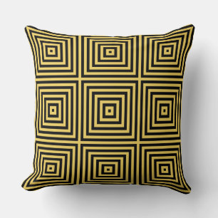 Motif Boite Jaune Et Noire - Oreiller