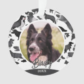 Motif Border Collie Nom de Chien Photo Noël (devant)