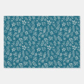 Motif botanique Bleu profond - Ensemble de papier (Devant 2)