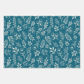 Motif botanique Bleu profond - Ensemble de papier (Devant)