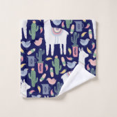 Motif botanique de Cute Llama Whimsical (Gant de toilette)