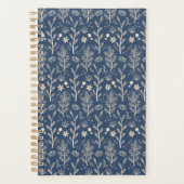 Motif botanique de feuillage automnal bleu (Devant)