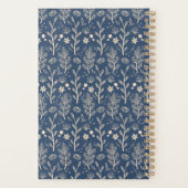 Motif botanique de feuillage automnal bleu (Dos)