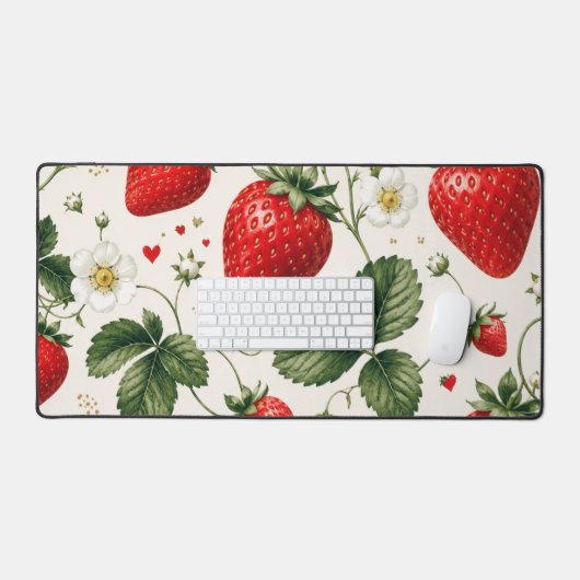 Motif botanique de fraise sans couture de style vi (Clavier et souris)