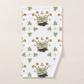 Motif botanique de hérisson (Serviette à main)
