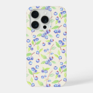 Motif botanique de myrtille à l'aquarelle mignon