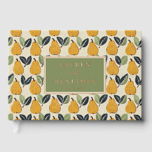 Motif Botanique de Poire Jaune Joyeuse