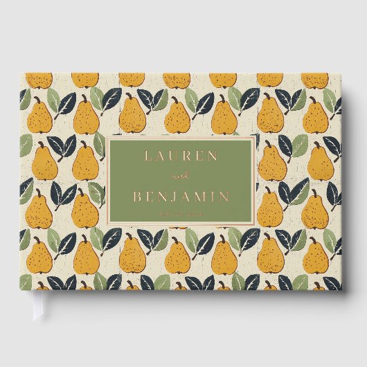Motif Botanique de Poire Jaune Joyeuse (Recto)