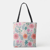Motif botanique de printemps Sac fourre-tout color (Dos)