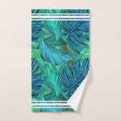 Motif botanique d'île de jungle de feuille (Serviette à main)