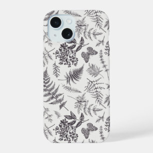 Motif botanique et papillon vintage