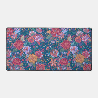 Motif botanique floral foncé avec G vintage et lun