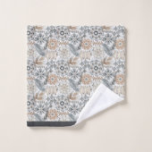 Motif botanique gris terracotta clair (Gant de toilette)