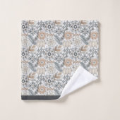 Motif botanique gris terre cuite clair (Gant de toilette)