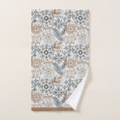Motif botanique gris terre cuite clair (Serviette à main)