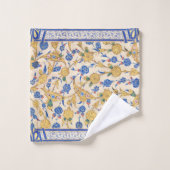 Motif botanique jaune gras (Gant de toilette)