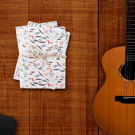 Motif botanique laisser papier d'emballage