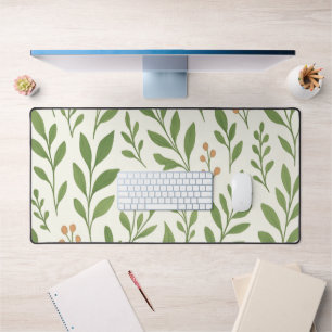 Motif botanique minimaliste avec feuilles vertes